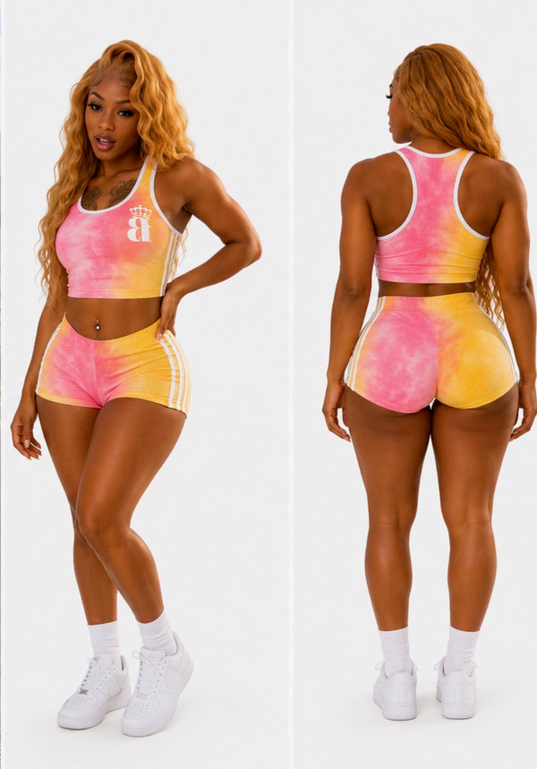 2 Piece Tie-Dye (Pink&Yellow)